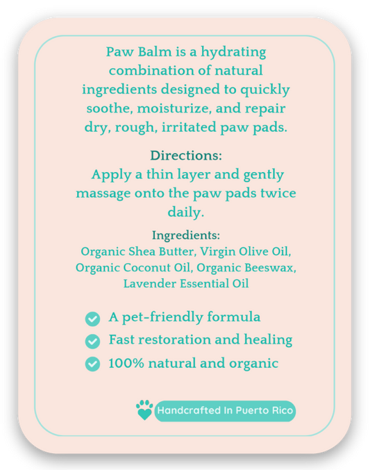 Travel-size organic paw balm made with love to protect your dog’s precious paws, nose, and elbows — wherever your journey takes you.