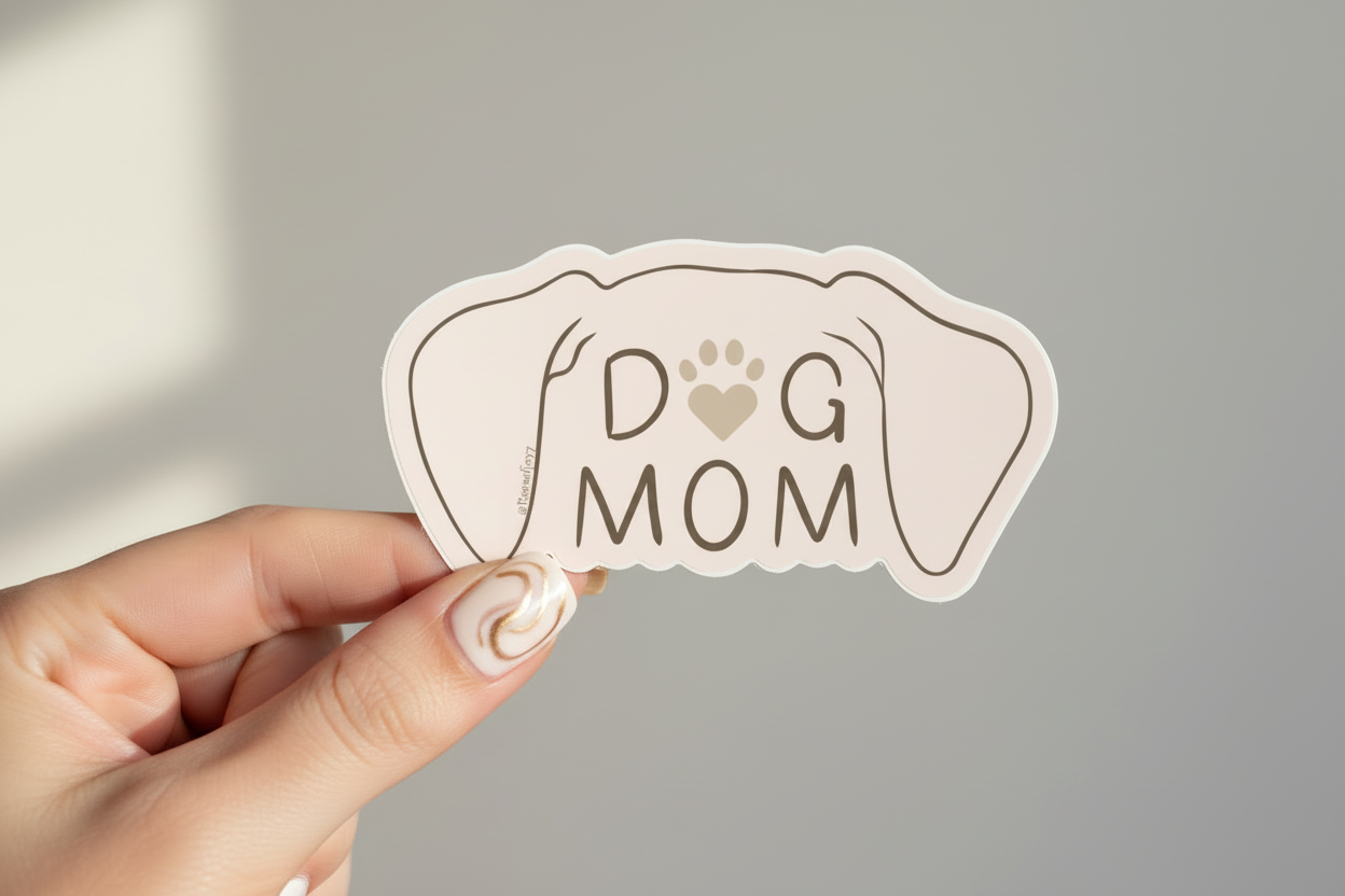 DOG MOM – HAND-DRAWN STICKER