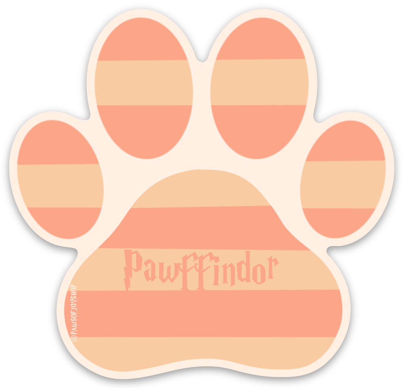 Paw-shaped mat with 'Pawfindor' branding on a white background