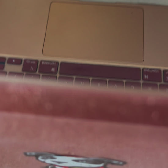 Hand-drawn Staffy vinyl sticker featuring a loving, joyful dog silhouette, waterproof and durable, created to honor the loyal bond between Staffy dog moms and their pups.